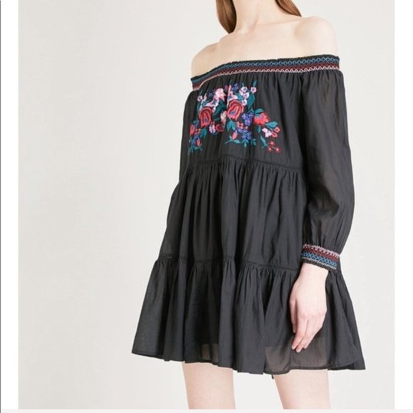 Free People Sunbeams Embroidered Mini Dress XS NWT - Picture 2 of 9